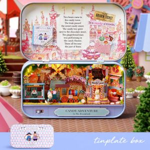 DIY Wood DollHouses Handmade Funny Box Theatre Miniature Box Cute Doll Houses Assemble Kits Gift Wooden Toys For Girls