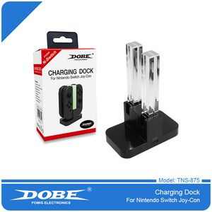 Alta qualidade LED Charging Charger Cradle para NS Switch 4 Joy-Con Controllers 4 em 1 Stand Dock de carregamento com caixa de varejo