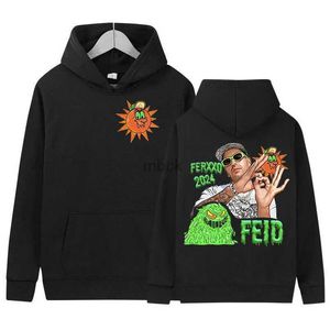 Sweatshirts Mens Jackets Rapper Feid Ferxxo Tour 2024 Impressão Capuz de moletom casual da moda casual Hip Hop Hip Hop Punk Retro Pullover Streetwear 240412