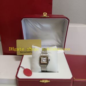 Vere foto signore in scatole originali guardano donne piccole piccole dimensioni da 22 mm al quarzo numeri romani romano 18k bracciale in acciaio bicolore oro giallo w20012c4 orologi da donna