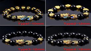 Mood Color Change Bracciale Feng Cinese Shui Pixiu Mantra 12mm Perline Bracciale Lucky Amulet Jewelry Unisex6179957