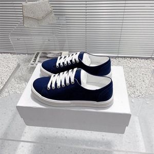 Casual Shoes Designer Mode Frauen Marine Echtes Leder -Leinwand Schnürung Sneakers Soft Trainer Roller Boat