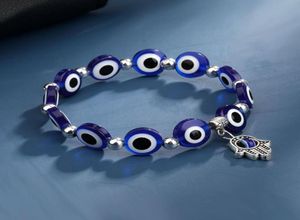 Blue Evil Eye Charm Bracelets Hamsa Jóias de pulseira manual para homens homens negros Moda Lucky Fatima Plam Frends Strends7500782
