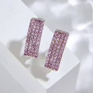 Dangle Ohrringe wunderschöne Silber für Frauen Mädchen natürliche Amethyst Februar Geburtsstein Licht Luxusschmuck Geburtstag Dating Liebesgeschenk