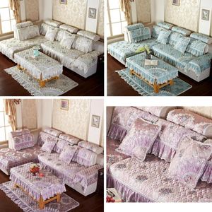 Chair Covers Luxurious Royal Sectional Sofa Cover High-grade Jacquard Cushion Pillowcase Couch For Sofas Tablecloth Furniture