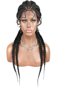 26 inç peruk sentetik dantel ön peruk siyah kadın peruk düz saç afro amerikan kadın039s peruk sahte locs wig6156406
