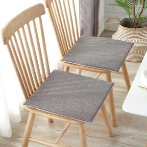 Kudde 1PC Icke-halkstol S Solid Color Imitation Cotton Linen Chair Mat Square Pad Home Decor 2024 Kuddar