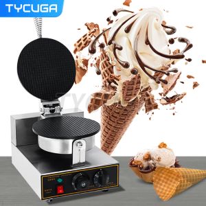 Shavers Electric Electric Egg Roll Ice Cream Maker Maker Commercial Sweet Snack Noncstick Waffle Canes Maker Maker Waffle Iron Cone Machine