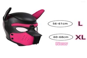 Party -Masken XL -Code Marke Erhöhen Sie großer Welpe Cosplay gepolstert Gummi Full Head Hood Maske mit Ohren für Männer Frauen Hunde Rolle PLA4954898