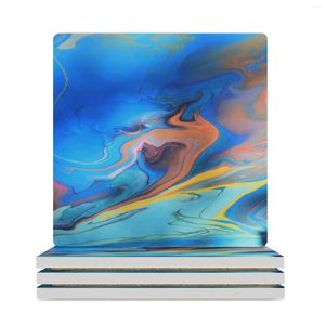 Table Mats Ocean Dunes Ceramic Coasters (Square) For Coffee Cups Cup Set Mugs