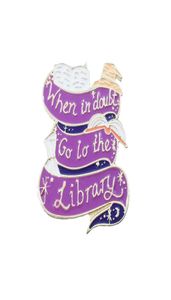 W razie wątpliwości idź do biblioteki PIN Enamel Pearing Truth Book Badge broszka dżinsowe ubrania plecak biżuteria mody prezent 3823917