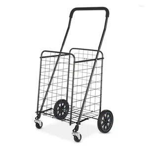 Laundry Bags Mainstays Adjustable Steel Rolling Basket Shopping Cart Black Foldable Baskets Organization