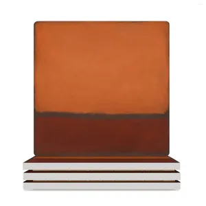 Bordmattor Rothko-inspirerade Orange Maroon Ceramic Wasters (fyrkant) Anpassa för keramikmugguppsättning drycker