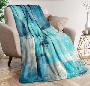 SydCommerce Throw Blanket turchese astratte art astratto ultra-soft accogliente coperte in pile leggero coperta di flanella moderna per divano divano decorazioni per la casa