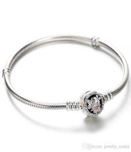Sterling Sier Blooms blandade emaljarmband Passar europeiska stil smycken charms pärlor riktiga sier armband för kvinnor4954337