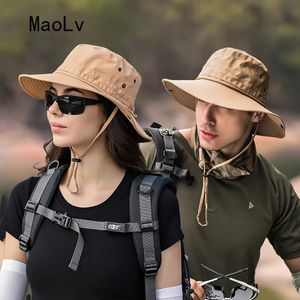 Outdoor Sun Hat for Men Summer Quick Drying Breathable Short Brim Bucket Women Hiking Fishing Safari Visor Cap Gorras 240403