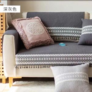 Coperture per sedie di divano soggiorno di lusso di lusso Cover Four Seasons American Cushion Stereo Embroidery Universal Non slip