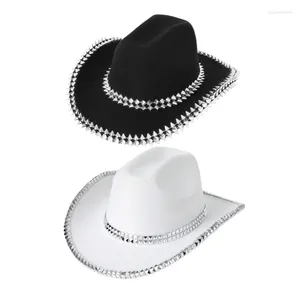 Berets Gleaming Rivets Cowgirl Hat Cowboy Hats Studded For Music Festivals