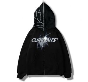 MONS COLA SORTE SWORKS STORHAS DIAMENTOS MENINOS MENINOS DE ZIPPER COOM GOTHIC LETRA GRAPHIC Punk Roupes Teen Sweetshirts de grandes dimensões ZIP UP STR8255140