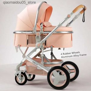 Wózki# Belecoo Lightweight Luksus Baby Cart 3-w-1 przenośny wysoki krajobraz Odwrotny wózek gorąca mama różowy koszyk podróż