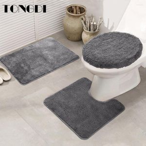 Badmatten Tongdi Badezimmer Teppich Toilettensitz Sitzkissen weiche Dusche Absorptes Wildleder TPE-Material Nicht-Schlupf-Sop Teppich Dekoration Forbathaom