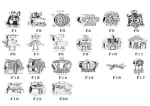 NEW 100% 925 Sterling Silver Fit Charms Bracelets Animals Dog Cat Robot Owl House Gift Box Crown for European Women Wedding Original Fashion Jewelry5184070