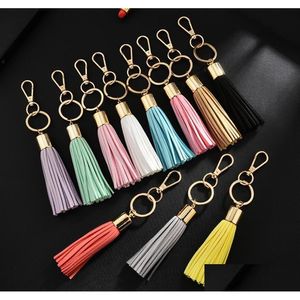 Keychains Lanyards Korean Veet Tassel Charm Women Handväska plånbokstillbehör bilcirkel Key Rings Gift Epacket Ship Drop Delivery F Dhujl