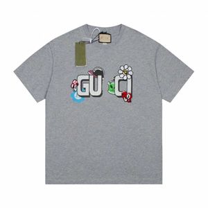 高品質のデザイナー服人気カプセルシリーズイラストブランドUFO刺繍メンズレディース半袖Tシャツ