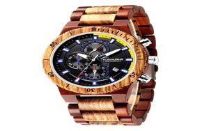 Wristwatches Relogio Masculino 2021 Waches Fashion Mens Watches Top Wateprproof Clock Wood Big Dial Sport Chronograph Whatch8802756