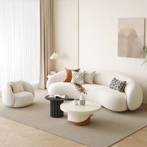 İskandinav ergonomik oturma odası kanepe kuzu döşemesi olağandışı kavisli oturma odası kanepe zemin minik ev mueble sala mobilyaları