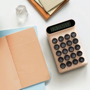 Hesap Makineleri 1 Set Taşınabilir Gömme Key Kapağı Tasarım Öğrenci Hesap Makinesi Ergonomisi Yuvarlak Retro Tuş Takımı Hesap Makinesi Matematiksel Hesaplamalar