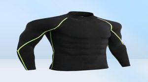 Gündelik hızlı kuru koşu gömlek erkek vücut geliştirme spor tshirt uzun kollu sıkıştırma üst spor salonu tişört erkek fitness sıkı rashgard6685562