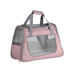 Kattbärare Hanpanda Pet Portable Carrier folding andningsbar Baglarge sidofönster transparent mesh resor Enkel axelväska