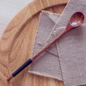 Coffee Scoops -5 Pcs Wooden Spoons Cooking Honey Rice & 1Set Spoon Long Handle Mixing