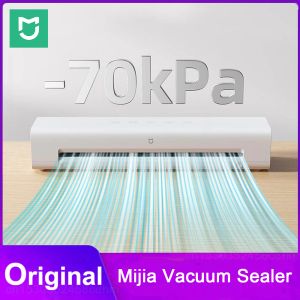 Machine Mijia 220V Vacuum Sealer Machine With free 10pcs Vacuum Bags Kitchen Household Vacuum Food Sealer Saver Packaging Machine