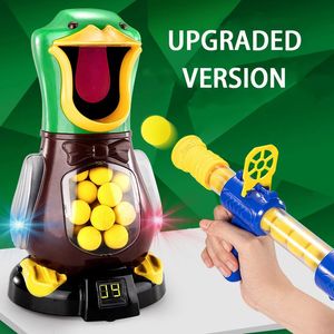 Hungry Shooting Duck Toys Air-powered Gun Soft Bullet Ball With Light Electronic Scoring Battle Games Funny Gun Toy For Kids 240329