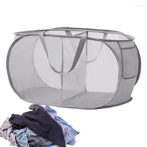 Borse per lavanderia Mesh cesto vestiti sporchi pieghevoli con divisori cesto portatile per camera da letto