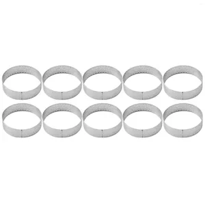 Storage Bags 10Pcs Circular Tart Rings With Holes Stainless Steel Fruit Pie Quiches Cake Mousse Mold Kitchen Baking Mould 7cm