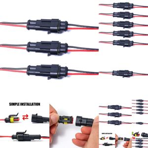 Novo plugue de 2 pinos para motocicletas de carro marinho machos machos conectores à prova d'água elétrica com fio