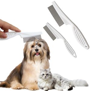 Dog Grooming Mtifunctional Lice Comb Pet Hair Tear Stain Removal Flea Brush For Cats 2 In 1 Teeth Stainless Steel Combing Mas Double-S Dhbzy