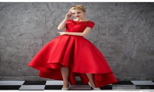 Sukienki z balu z prośbą o wysokiej nisko V czerwone przednie krótkie odwrotnie formalne sukienki bez rękawów eleganckie imprezowe sukienki wieczorowe Szybkie Made3170510