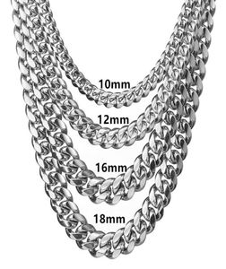 618mm rostfritt stål kubanska miami kedjor halsband stora tung silverfärg länk kedja för män hiphop rock smycken8279206