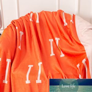 Avrupa tarzı üst düzey moda klasik marka turuncu kar tilkini battaniye yabancı ticaret kalınlaşmış büyük marka tarzı kapak kapak kanepe yatak odası çift battaniye