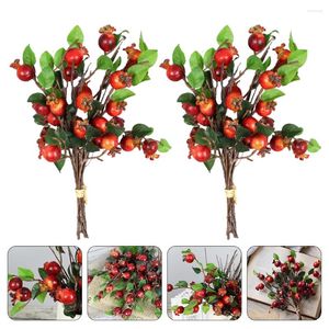 Decorative Flowers 2 Pcs Simulation Pomegranate Fruit Table Decorations Pography Prop Lifelike Bouquet Branch Flower Feel Foam Material