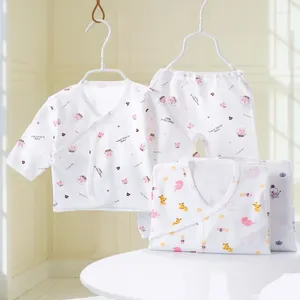 Kleidungssets 0-3m geborenes Baby Unisex Kleidung Unterwäsche süße Tiere Druckhemd und Hosen 2pcs Jungen Mädchen Baumwolle Weiche Outfits