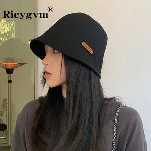 Mulheres japonesas chapéu de balde de moda algodão Soild cor dobrável pescador chapéus feminino protet basin bap gorras para mujer 240403