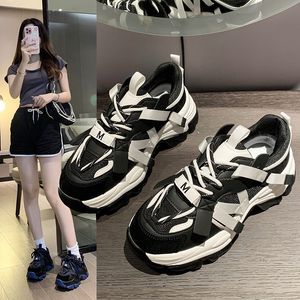 Black and white panda casual shoes thick soled dad shoes new fashion casual sports shoes designer trendy brand shoes outdoor travel jogging shoes size 35-44