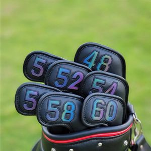 magnetic buckle golf irons cover waterproof PU leather Golf Cover 48 50 52 54 56 58 60 wedges outdoor sports accessories 240411