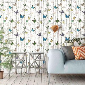Hintergrundbilder schälen und kleben Tapete abnehmbarer Schmetterling Kontakt Papier Dekorative Selbstklebstoff für den Kinderraum Freizeitraum Home Dekoration