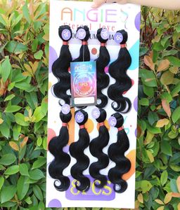 Black Body Wave Virgin non trasformata Capelli umani grezzi bagnati e ondulati bundle di barattolo in estensioni di capelli umani misti 8quot 8p2294683